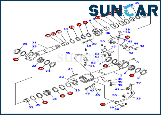 شراء 707-99-78680 7079978680 طقم ختم أسطوانة دلو للحفارة PC750SE-7 PC800SE-7 كوماتسو online manufacture
