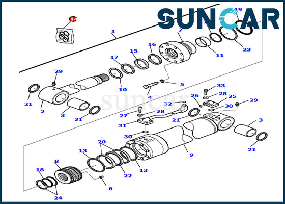 شراء PC75R-2 PC95R-2 كوماتسو 707-99-25700 7079925700 طقم خدمة حفارة ذراع الرافعة أطقم ختم الأسطوانة online manufacture