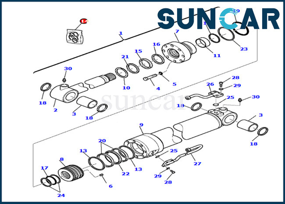 شراء Komatsu 707-99-27390 7079927390 مجموعة ختم استبدال الجرافة PC75R-2 PW75R-2 أطقم إصلاح الأسطوانة online manufacture