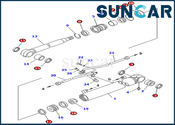 شراء 707-98-43210 7079843210 طقم ختم أسطوانة بوم يناسب الأجزاء الداخلية للحفارة Komatsu PC75UD-2 PC75UU-3 online manufacture