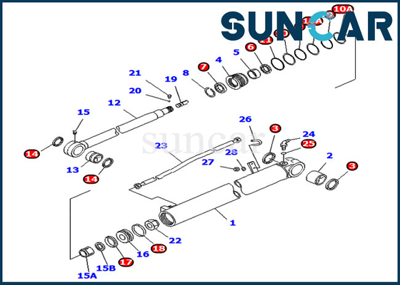 شراء 707-98-35270 7079835270 طقم إصلاح ختم أسطوانة الذراع لـ PC75UD-3 PC75UU-3 كوماتسو مونو بوم online manufacture