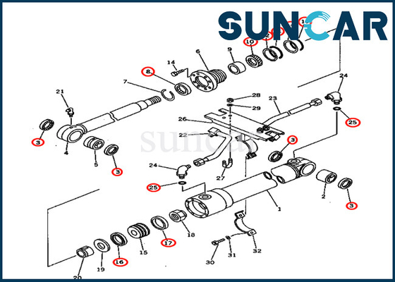 شراء كوماتسو PC75UU-1 707-98-27500 7079827500 طقم ختم الذراع مجموعة ختم إصلاح الأسطوانة الهيدروليكية online manufacture