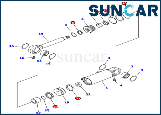 شراء PC75UU-3 مجموعات إصلاح كوماتسو 707-98-22410 7079822410 حفارة إمالة ختم عدة أسطوانة هيدروليكية online manufacture