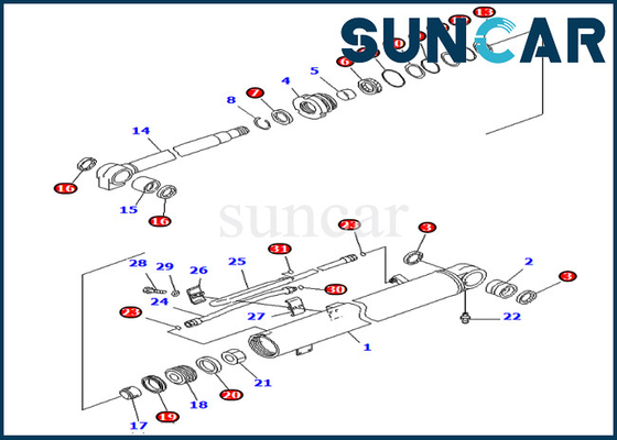 شراء 707-98-36700 7079836700 طقم ختم بوم أسطوانة هيدروليكية لموديلات PC78MR-6 PC78US-6 كوماتسو online manufacture