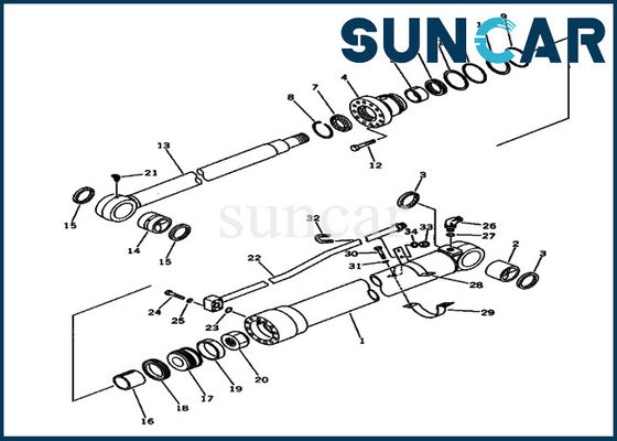 شراء Komatsu PC80-3 PC80LC-3 20X-63-02020 20X6302020 طقم إصلاح ختم اسطوانة ذراع هيدروليكي online manufacture