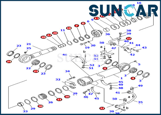 شراء PC800SE-8 PC800-8K 707-99-78780 7079978780 طقم إصلاح ختم دلو كوماتسو أسطوانة هيدروليكية online manufacture