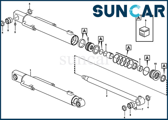 شراء EC27C SUNCARVO.L.VO 15077572 Boom Cylinder Repair Seal Kit VOE15077572 أجزاء طقم خدمة حفارة online manufacture