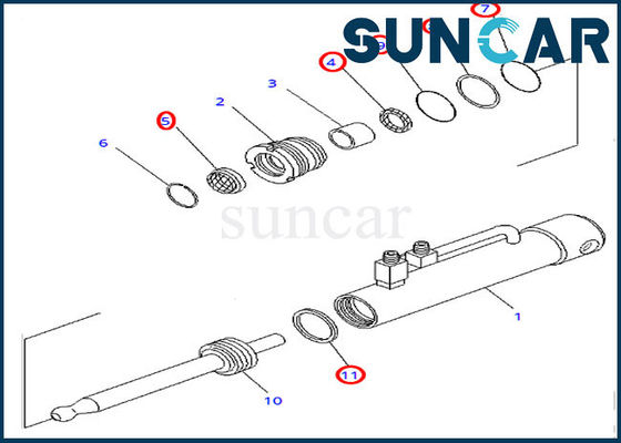 شراء 707-99-11050 دبوس بولير طقم ختم أسطوانة هيدروليكية يناسب D375A-2 كوماتسو online manufacture