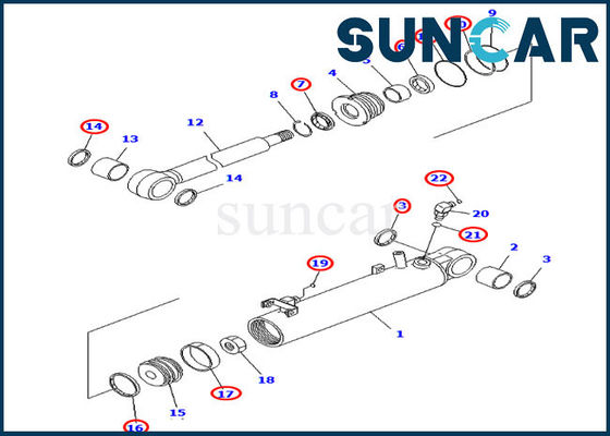 شراء 707-98-22910 طقم ختم أسطوانة هيدروليكية للرفع يناسب D31EX-21 D31PX-21 كوماتسو online manufacture
