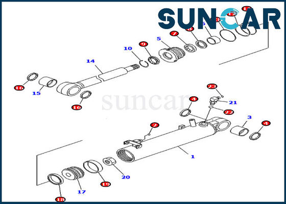 شراء 707-99-23910 7079923910 Komatsu Sealing Kit طقم خدمة أسطوانة الرفع الهيدروليكي online manufacture