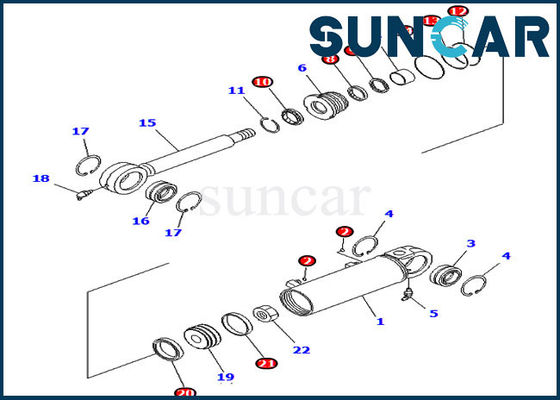 شراء 707-99-24670 طقم ختم أسطوانة الإمالة Komatsu Service Kits يناسب D37EX-21A D31PX-21A Dozer online manufacture