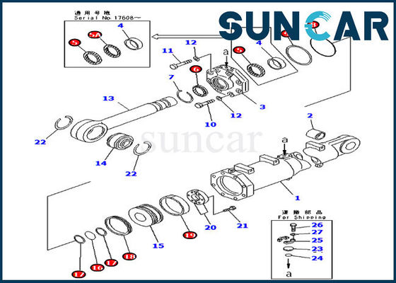 شراء D375A-3 قطع غيار كوماتسو 707-98-74410 طقم ختم الإمالة طقم خدمة الأسطوانة الهيدروليكية online manufacture
