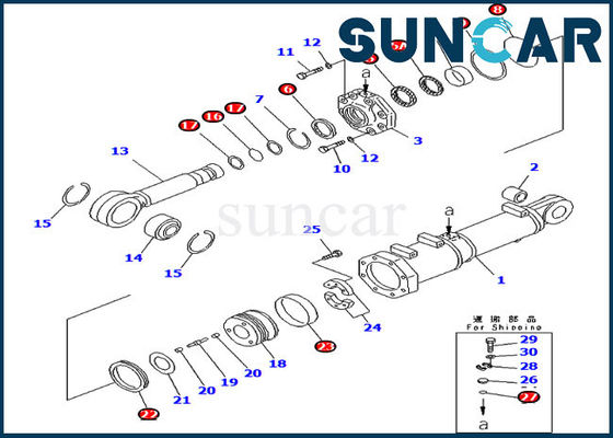 شراء 707-99-74460 طقم ختم أسطوانة إمالة الشفرة طقم خدمة كوماتسو لجرار الملعب D375A-3 online manufacture