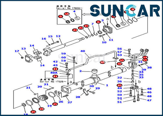شراء Komatsu 707-99-56510 Blade Service Kit ارفع مجموعات إصلاح الأسطوانات الهيدروليكية online manufacture