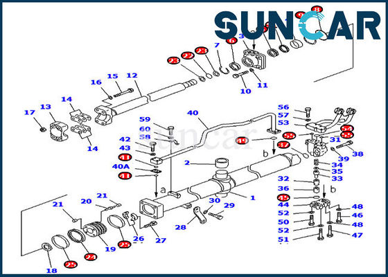 شراء 707-98-56625 مجموعة أدوات ختم الأسطوانة لرفع الشفرة لـ D375A-3 D375A-5D كوماتسو online manufacture