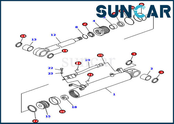 شراء Komatsu 707-98-24700 7079824700 مجموعة خدمة أسطوانة الرفع لموديلات الجرار الزاحف D39EX-21 online manufacture