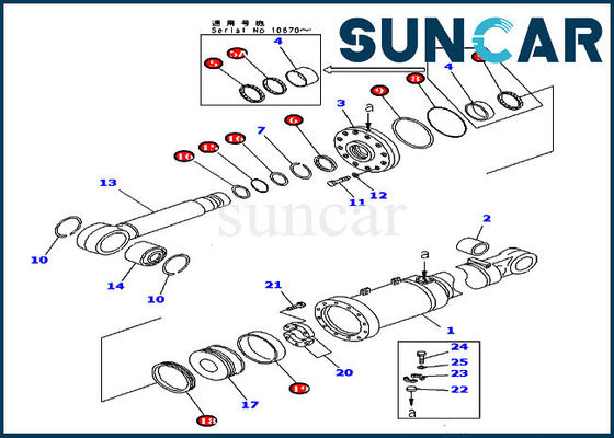 شراء 707-98-84011 طقم ختم البلدوزر D475A-3-SC أطقم إصلاح أسطوانة الإمالة كوماتسو online manufacture