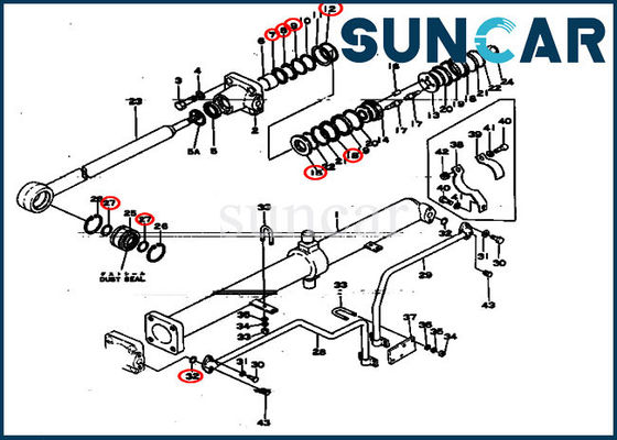 شراء آلات ختم 130-63-05070 أطقم إصلاح ختم الأسطوانة للجرافة كوماتسو D50P-15 online manufacture