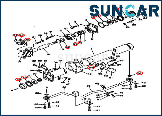 شراء 130-63-05020 طقم ختم الأسطوانة الهيدروليكية يناسب جرافة كوماتسو D53A-16 D53P-16 online manufacture