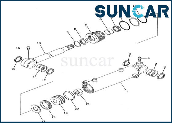 شراء Komatsu PC10-7 حفار بليد رفع أسطوانة ختم كيت 707-98-12700 أسطوانة خدمة أطقم online manufacture