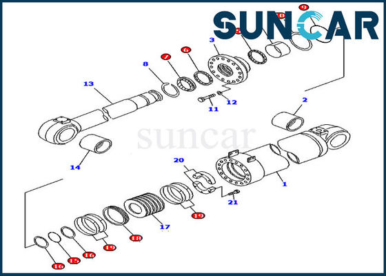 شراء 707-99-96200 طقم إصلاح ختم أسطوانة التفريغ لودر كوماتسو WA800-3 WA900-3 online manufacture