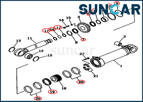شراء طقم ختم أسطوانة الإمالة المزدوجة 707-99-96201 OEM Dozer Komatsu أطقم ختم الزيت الهيدروليكي online manufacture