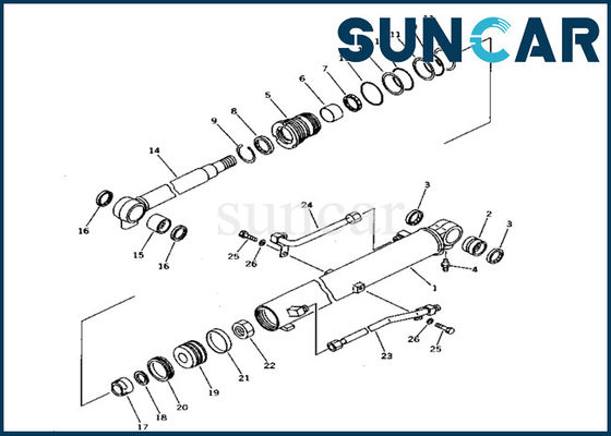 شراء 707-99-14430 Boom Cylinder Komatsu Service Kit Excavator PC10-7 مجموعة ختم الأجزاء الداخلية online manufacture