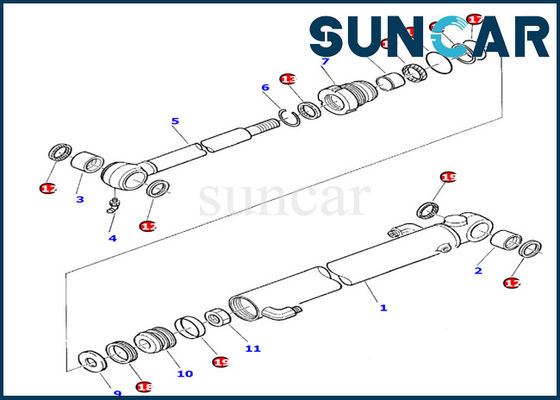 شراء 878000389 النفط ختم طوقا كوماتسو حفارة PC10-7 دلو اسطوانة إصلاح الداخلية ختم كيت online manufacture