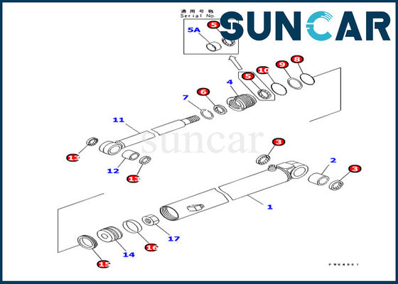 شراء حفارة ختم 707-98-10820 أطقم ختم أسطوانة الذراع PC10MR-1 كوماتسو الأجزاء الداخلية online manufacture