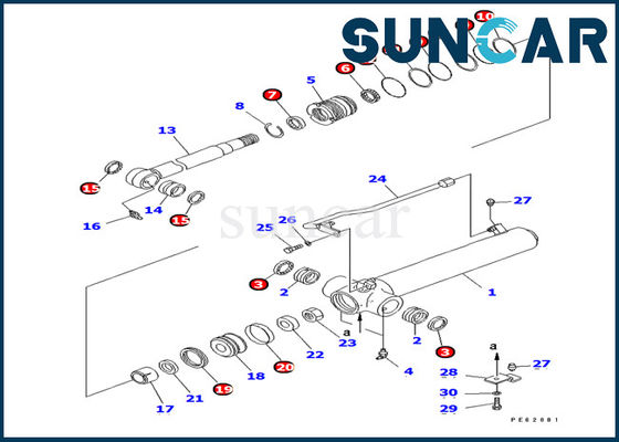 شراء 707-98-14460 طقم ختم أسطوانة الذراع لكوماتسو PC12UU-2 طقم خدمة ختم الزيت للحفارة online manufacture