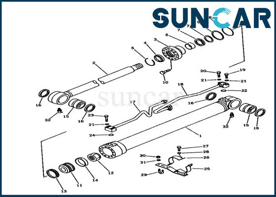شراء آلات ختم 707-98-36100 أطقم ختم أسطوانة بوم للحفارة كوماتسو PC100-3 طقم إصلاح online manufacture