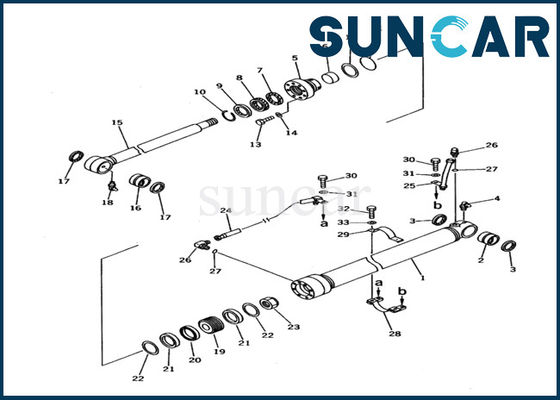 شراء 707-99-26620 طقم خدمة أسطوانة دلو هيدروليكي PC60-6 أطقم استبدال أسطوانة كوماتسو online manufacture