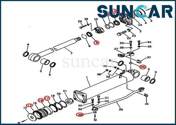 شراء الأختام الهيدروليكية 135-63-05060 أطقم استبدال أسطوانة الرفع لـ D57S-1B D57S-1 كوماتسو online manufacture
