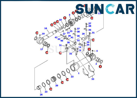 شراء كوماتسو 707-98-56210 مجموعة أدوات ختم أسطوانة التفريغ السفلية PC1100-6 طقم خدمة إصلاح ختم الحفارة online manufacture