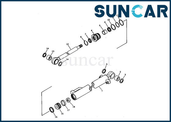شراء 21S-63-02030 مجموعة أدوات الختم مجموعة خدمة أسطوانة دلو ل PC03-1 نماذج حفارة كوماتسو الأجزاء الداخلية online manufacture