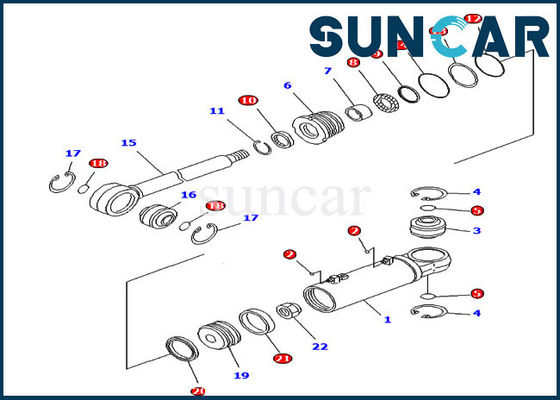 شراء D61EX-15 D61PX-15 Komatsu OEM Parts 707-99-43690 Dozer الهيدروليكية Tlit Cylinder Seal Kit online manufacture