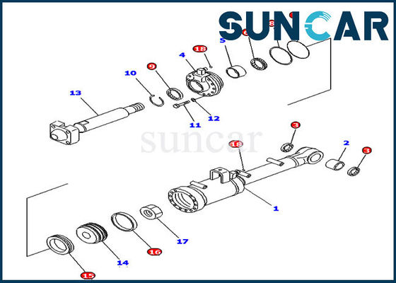 شراء 707-98-52210 طقم ختم أسطوانة الإمالة كوماتسو D65E-12 D65P-12 مجموعات استبدال الجرار المائل online manufacture