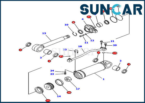 شراء مجموعة خدمة الأسطوانة 7079852220 أطقم ختم أسطوانة الكسارة لكوماتسو جرافة D65EX-15 online manufacture