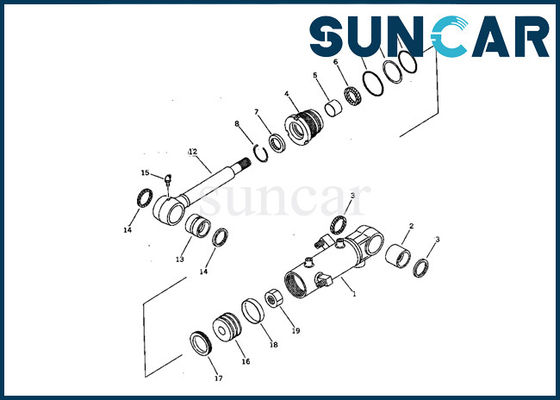 شراء 707-98-11210 طقم ختم إصلاح أسطوانة هيدروليكية Komatsu Boom Cylinder Service Kit PC07-2 الأجزاء الداخلية online manufacture