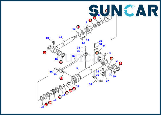 شراء مقاومة الزيت 707-99-25870 طقم ختم أسطوانة دلو PC120-6E0 طقم إصلاح حفارة كوماتسو online manufacture