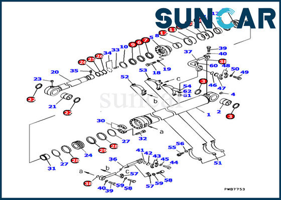 شراء Komatsu Service Kit 707-99-67290 أطقم ختم أسطوانة الجرافة للأجزاء الداخلية للحفارة PC1100-6 online manufacture