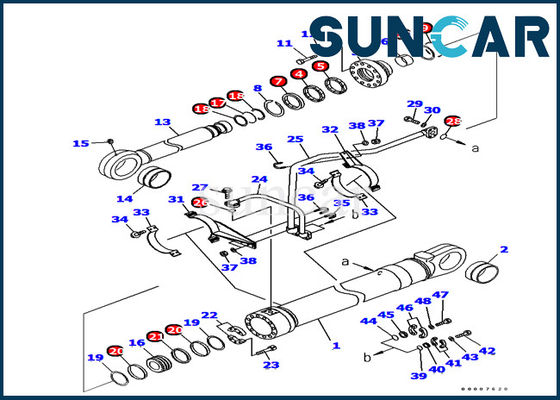 شراء Komatsu Service Kit 707-99-77050 أطقم ختم أسطوانة الجرافة لاستبدال حفارة PC1250-8 online manufacture