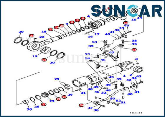 شراء 707-99-77120 طقم الختم الهيدروليكي Komatsu Bucket Cylinder Service Kit PC1100-6 لـ 5.7M اسطوانة Assy online manufacture