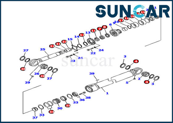 شراء 707-99-78770 Komatsu Seal Kit ISO9001 PC1250-7 مجموعات إصلاح الأسطوانات الهيدروليكية ختم النفط online manufacture