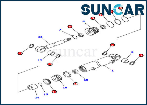 شراء Komatsu Oil Resistance 707-98-11330 Boom Swing Cylinder Seal Kit PC12R-8 طقم إصلاح حفارة online manufacture