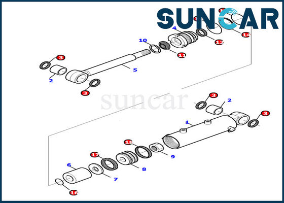 شراء 878000499 بليد اسطوانة هيدروليكي ختم كيت PC15R-8 كوماتسو حفارة الأجزاء الداخلية طوقا كيت online manufacture