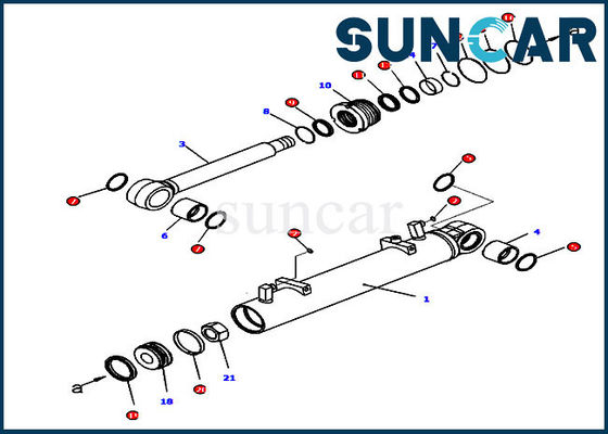 شراء 707-99-34270 طقم ختم التشذيب RH اسطوانة D65EX-16 طقم خدمة إصلاح كوماتسو online manufacture
