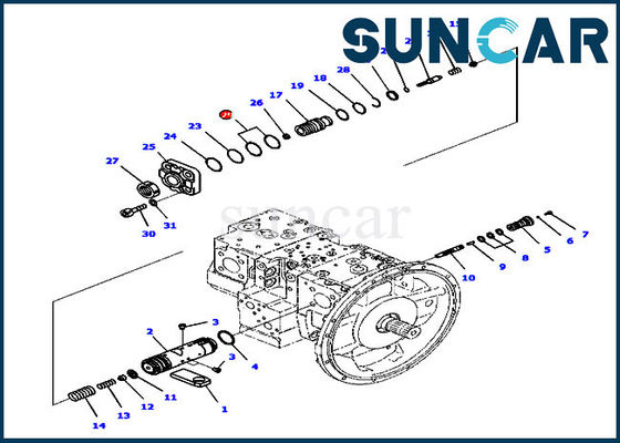 شراء 708-2L-45240 حلقة ختم المضخة الرئيسية لقطع PC210-10 PC210LC-10 كوماتسو الداخلية online manufacture