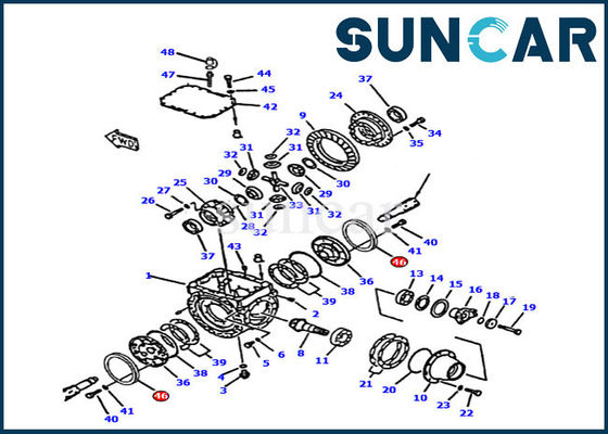شراء 419-33-21710 حلقة ختم المحور الأمامي لعلبة التروس لـ WA300-3A WA320-3 Komatsu Loader Seal online manufacture