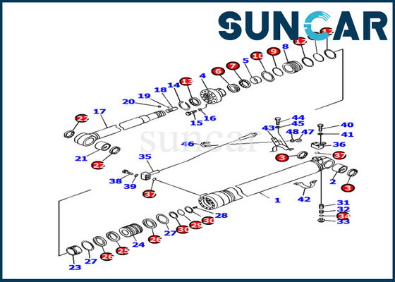 شراء 707-99-45080 مجموعة خدمة أسطوانة ذراع مقاومة الزيت تناسب مجموعة ختم حفارة كوماتسو PC130F-7 online manufacture